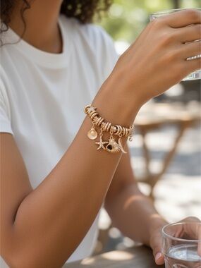 New Beach Charm Bracelet - Pick 1 Gold or Silver